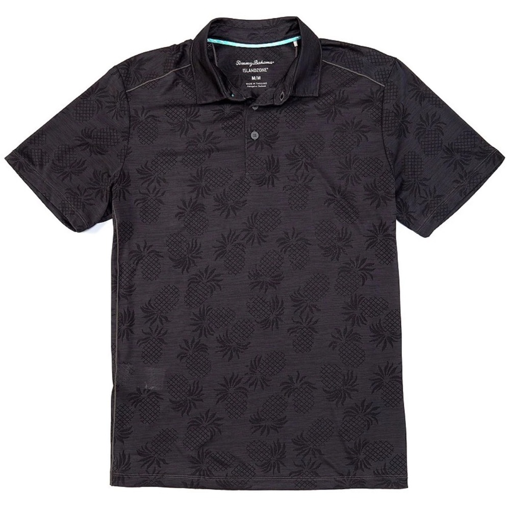 Island zone tommy bahama pineapple palm coast short sleeve polo